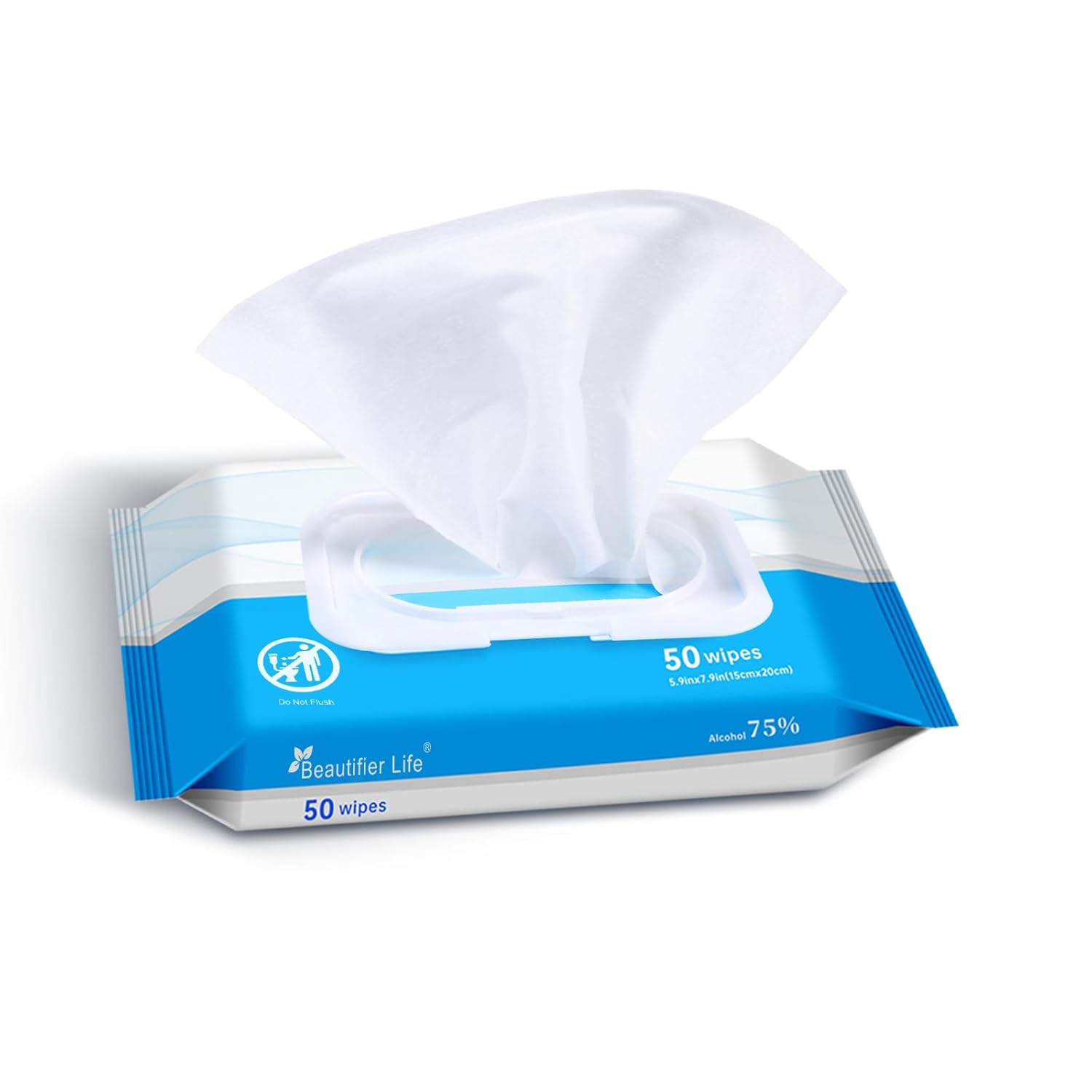 Beautifier Life Wet Wipes - 75% Alcohol Hand Wipes with Aloe and Vitamin E,4 Pack,200 Count in Total