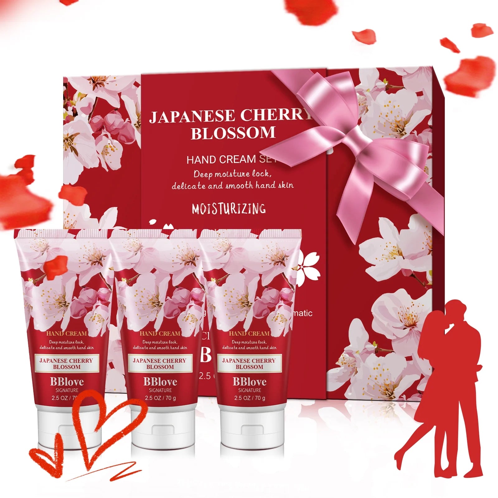 BBlove Hand Cream 3 Set,Bath and Body Kit,Japanese Cherry Blossom Scents,2.5 oz per set