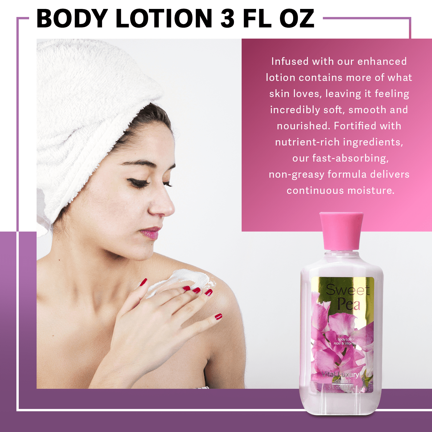 Vital Luxury Bath and Body Travel Set 3 Pcs,Pea Flower Scents for Unisex,with Body Lotion Shower Gel and Body Mist