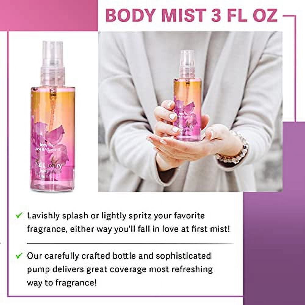 Vital Luxury Bath&Body Care Gift Travel Set,with Body Lotion,Gel and Mist,Pea Flower Scent for Unisex,Great for Gifting and Travel