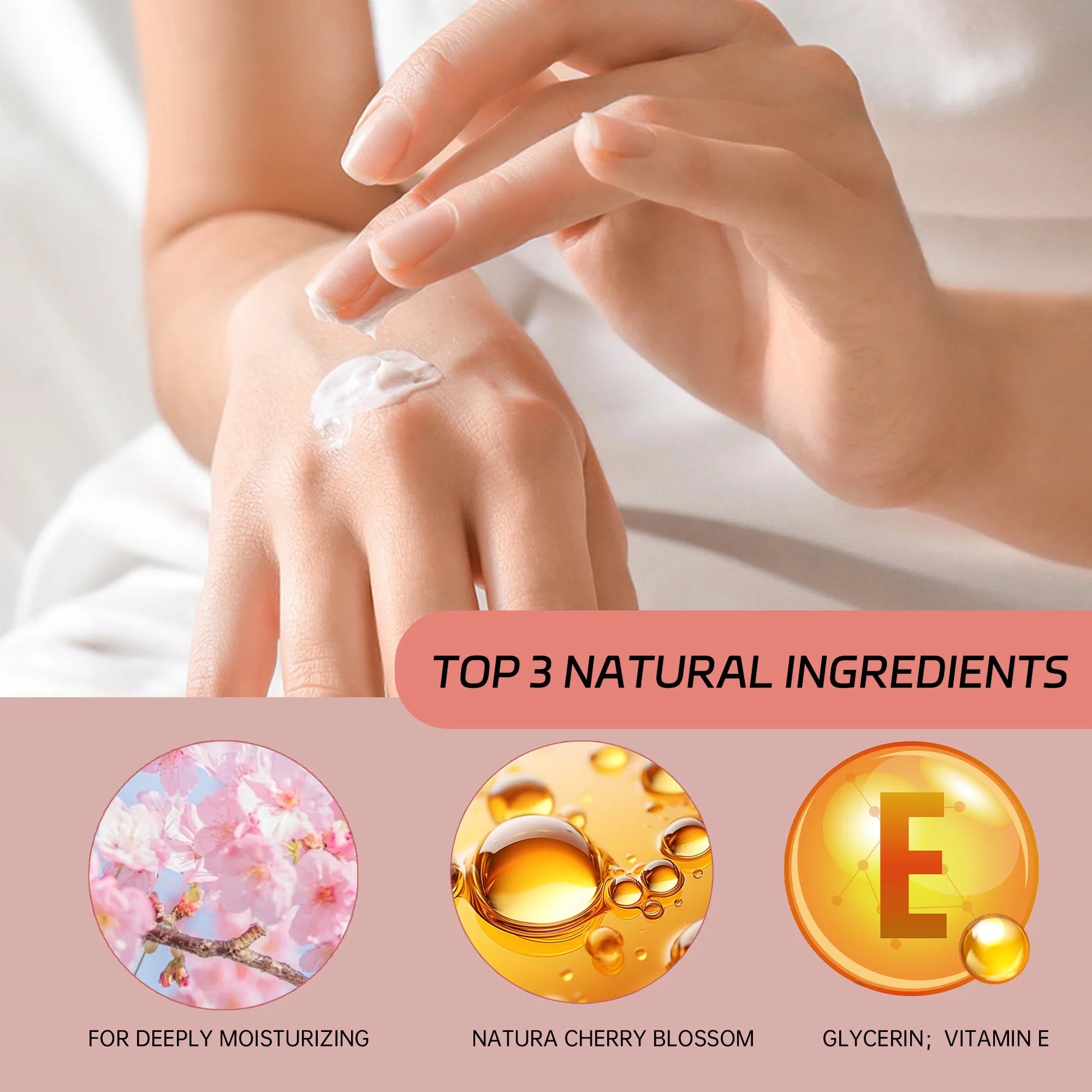 BBlove Hand Cream 3 Set,Bath and Body Kit,Japanese Cherry Blossom Scents,2.5 oz per set