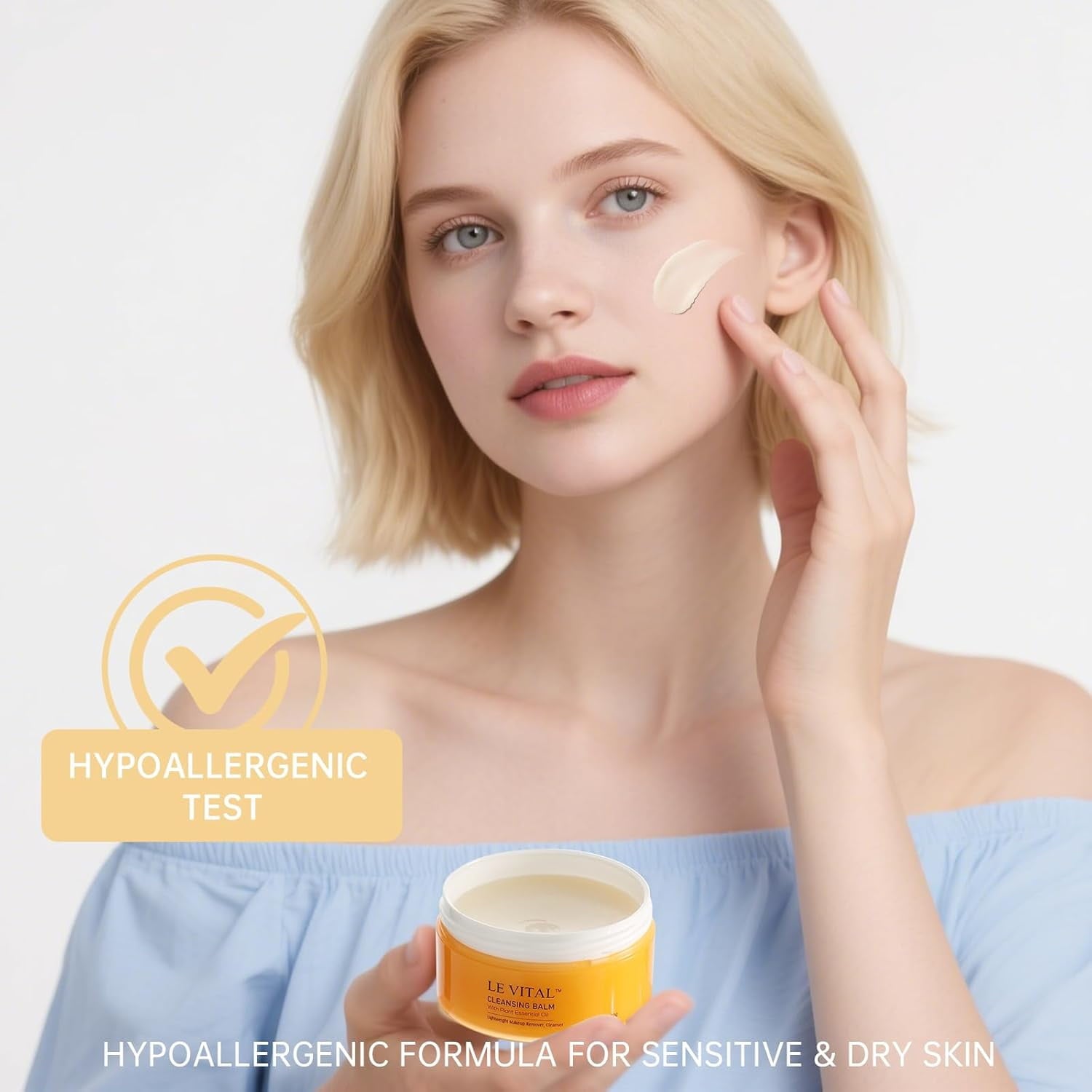 LE VITAL Chamomile Cleansing Balm with Plant Essential Oil,Lightweight Makeup Remover Cleanser,2 Pieces,90gx2