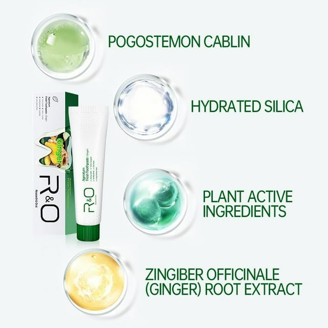 R&O Ginger Mint Toothpaste, 3.53 oz - Removes Dental Plaque, Relieves Oral Discomfort, Enhances Oral Health, Maintains Fresh Breath - A Miracle for Oral Hygiene&nbsp;