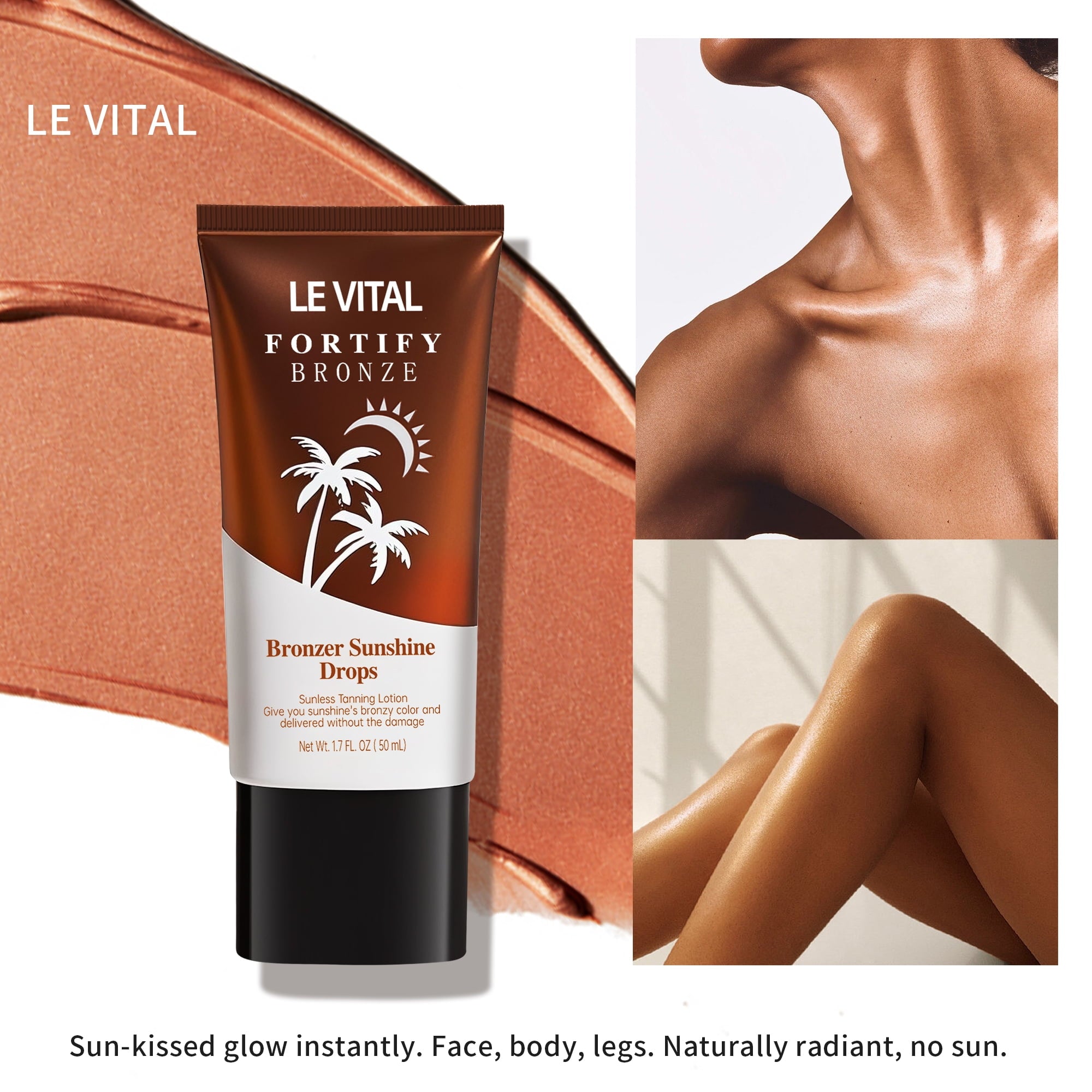SKIN Bronzing Drops, Liquid Bronzer For Face & Skin, Creates A Sun-Kissed Glow, Infused With Vitamin E, Vegan & Cruelty-Free, Pure Gold, 1.7Fl oz (Pack of 2, 1.7, Fl Oz)